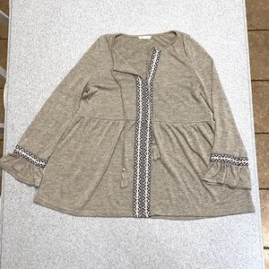 Anthropology Easel BOHO Shirt Medium Long Sleeves